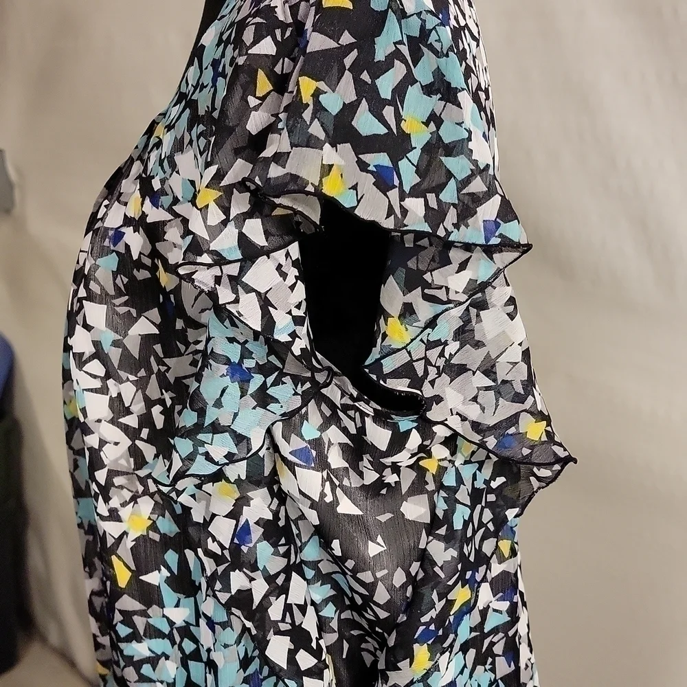 CATO 2 piece skirt set with multicolor top and black skirt size large